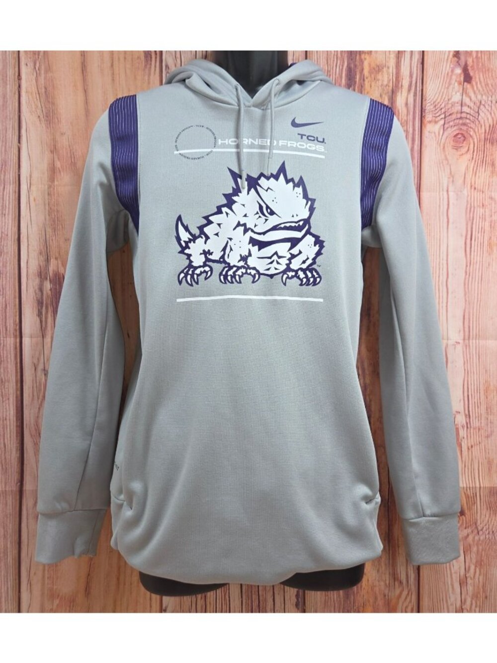 Nike TCU Horned Frogs Gray Dri-Fit Hoodie Medium
